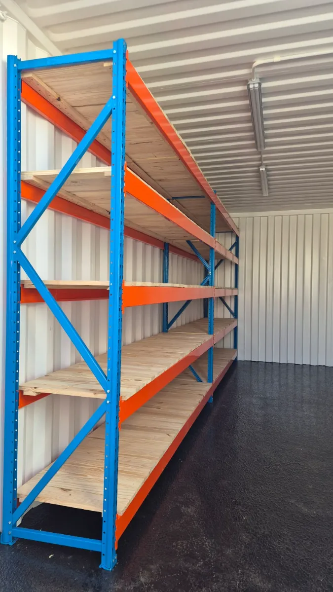 6M Container & Heavy-Duty 5-Tier Shelving | AC Containers Projects