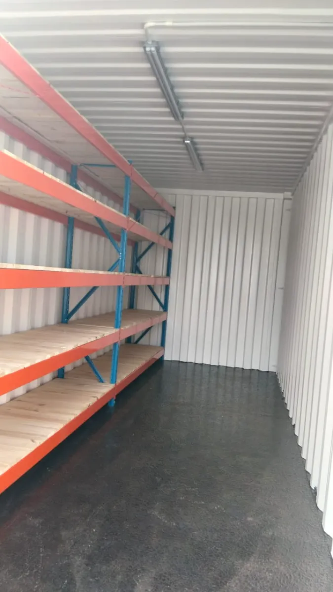 6M Container & Heavy-Duty 5-Tier Shelving | AC Containers Projects